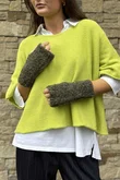 Boucle Fingerless Gloves Khaki Melange